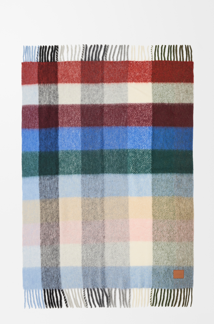 LOEWE 羊駝毛與羊毛混紡毛毯 多色