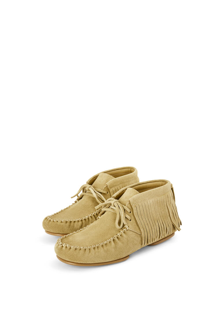 LOEWE Fringed high top loafer in suede Gold pdp_rd