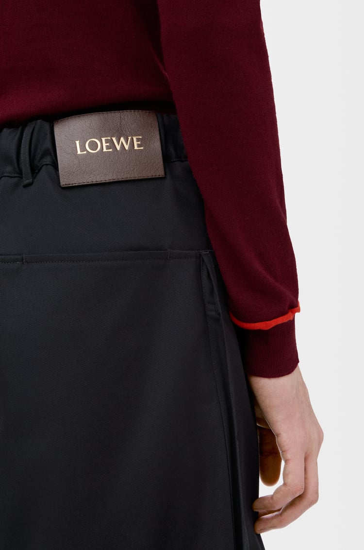 LOEWE Pantaloni crop in cotone e seta Nero