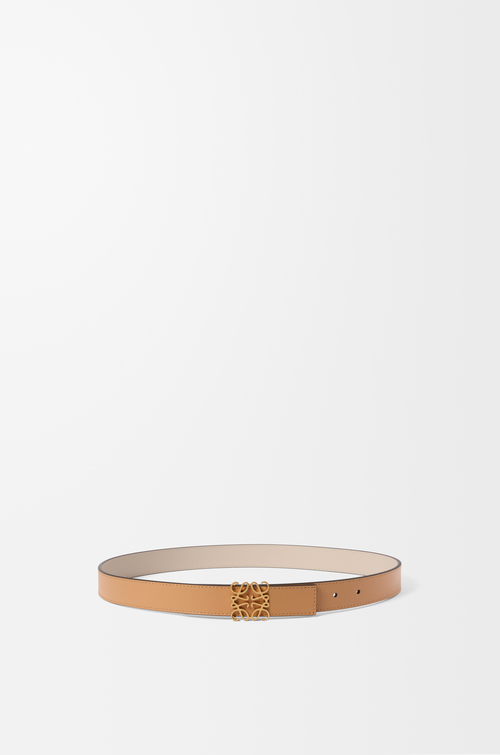 LOEWE Wendbarer Anagram Gürtel aus glattem Kalbsleder Warm Desert/Helle Eiche/Bronze