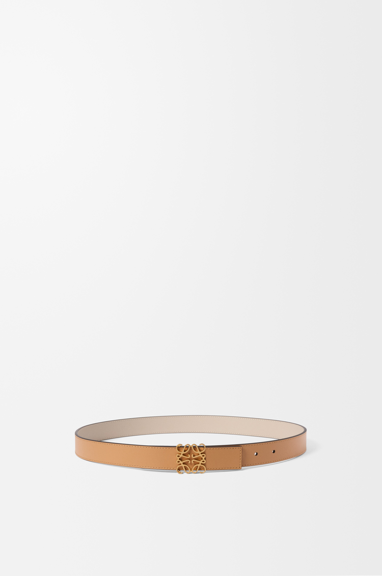 LOEWE Wendbarer Anagram Gürtel aus glattem Kalbsleder Warm Desert/Helle Eiche/Bronze