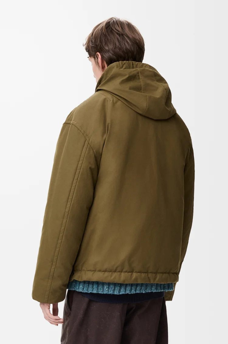 LOEWE Giacca imbottita in cotone tecnico Verde Kaki