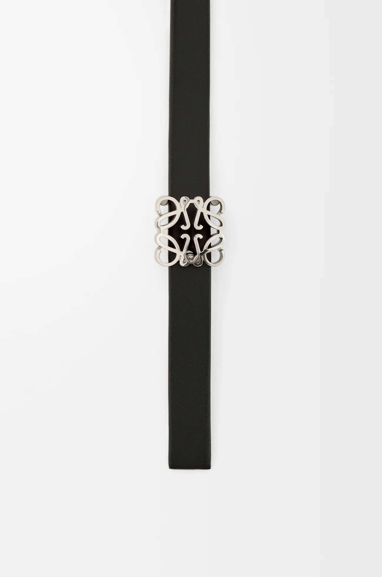 LOEWE Cinturón reversible Anagram Bombé en piel de ternera Negro/Burdeos