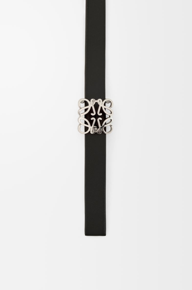 LOEWE Cinturón reversible Anagram Bombé en piel de ternera Negro/Burdeos