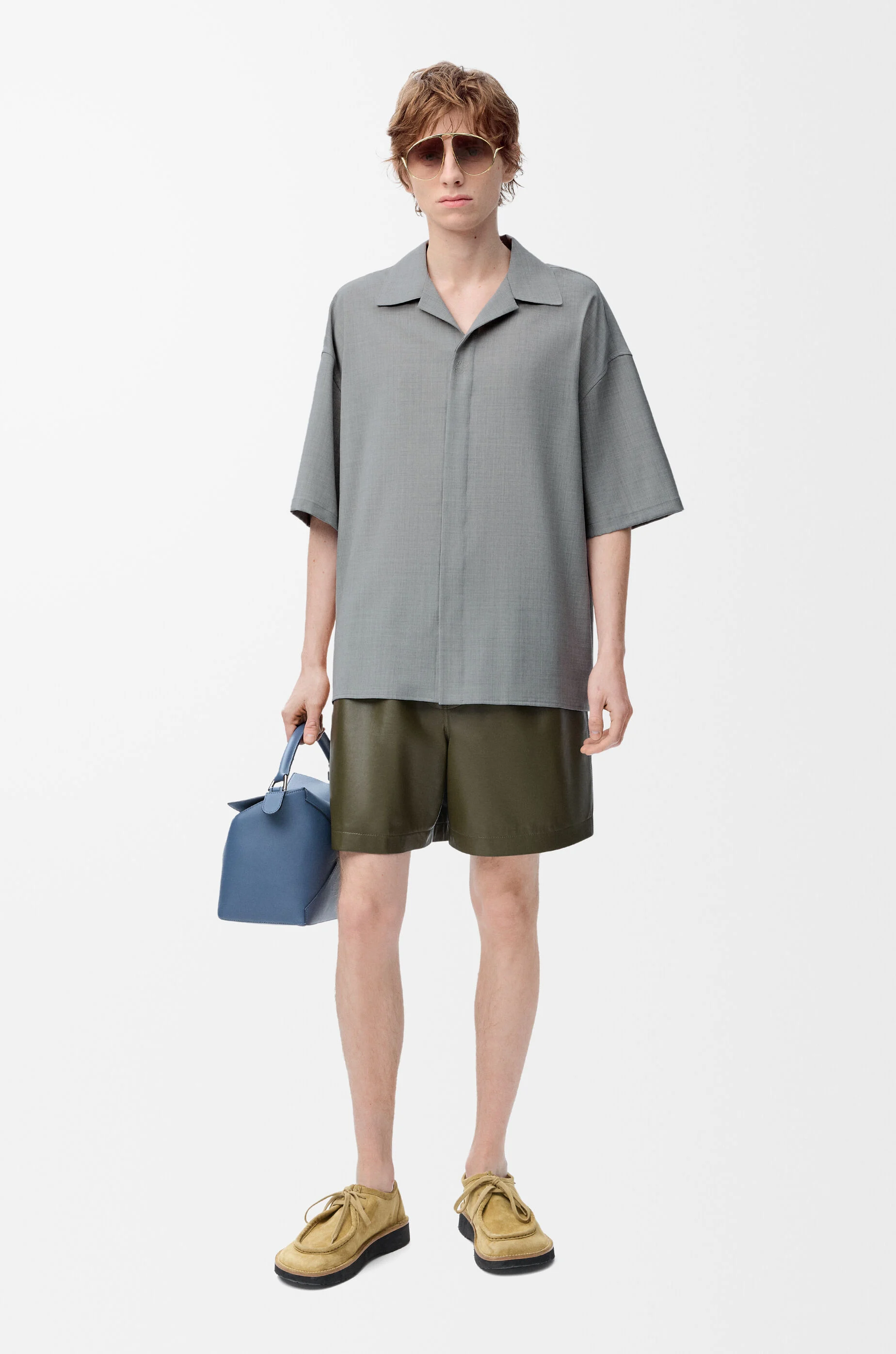 ショートスリーブ シャツ（ウール） グレー - LOEWE