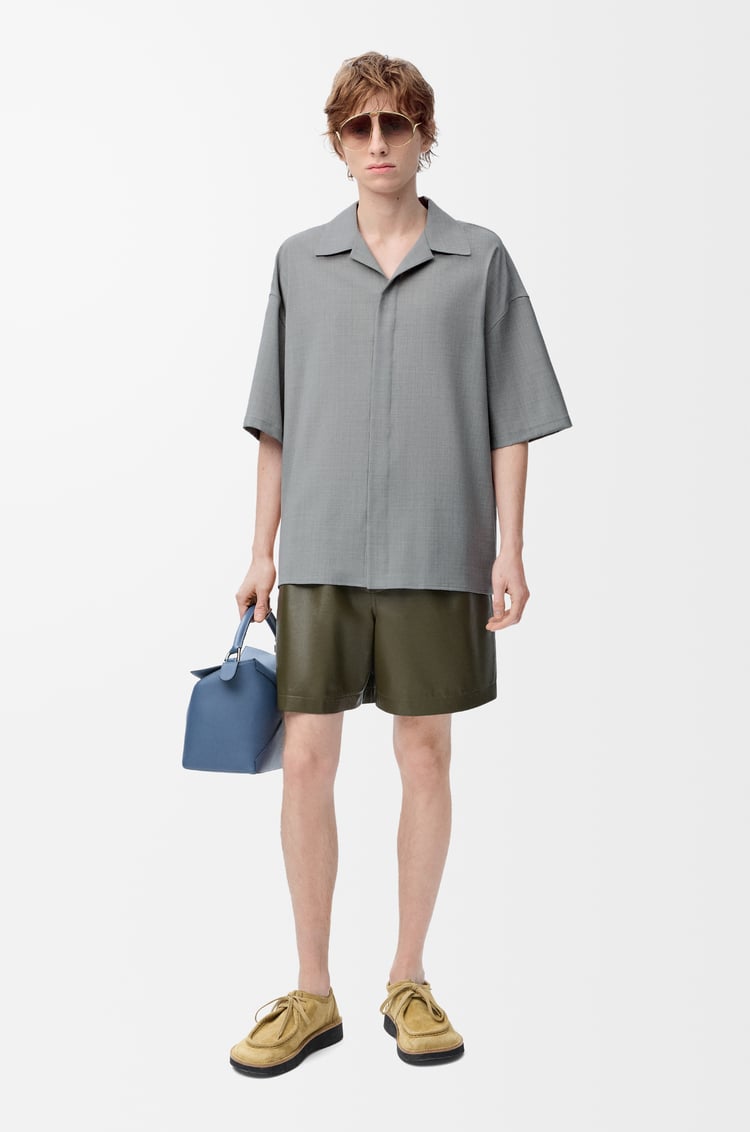 LOEWE Camisa de manga corta en lana Gris