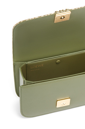 LOEWE Small Goya bag in Anagram jacquard and calfskin Green/Avocado Green