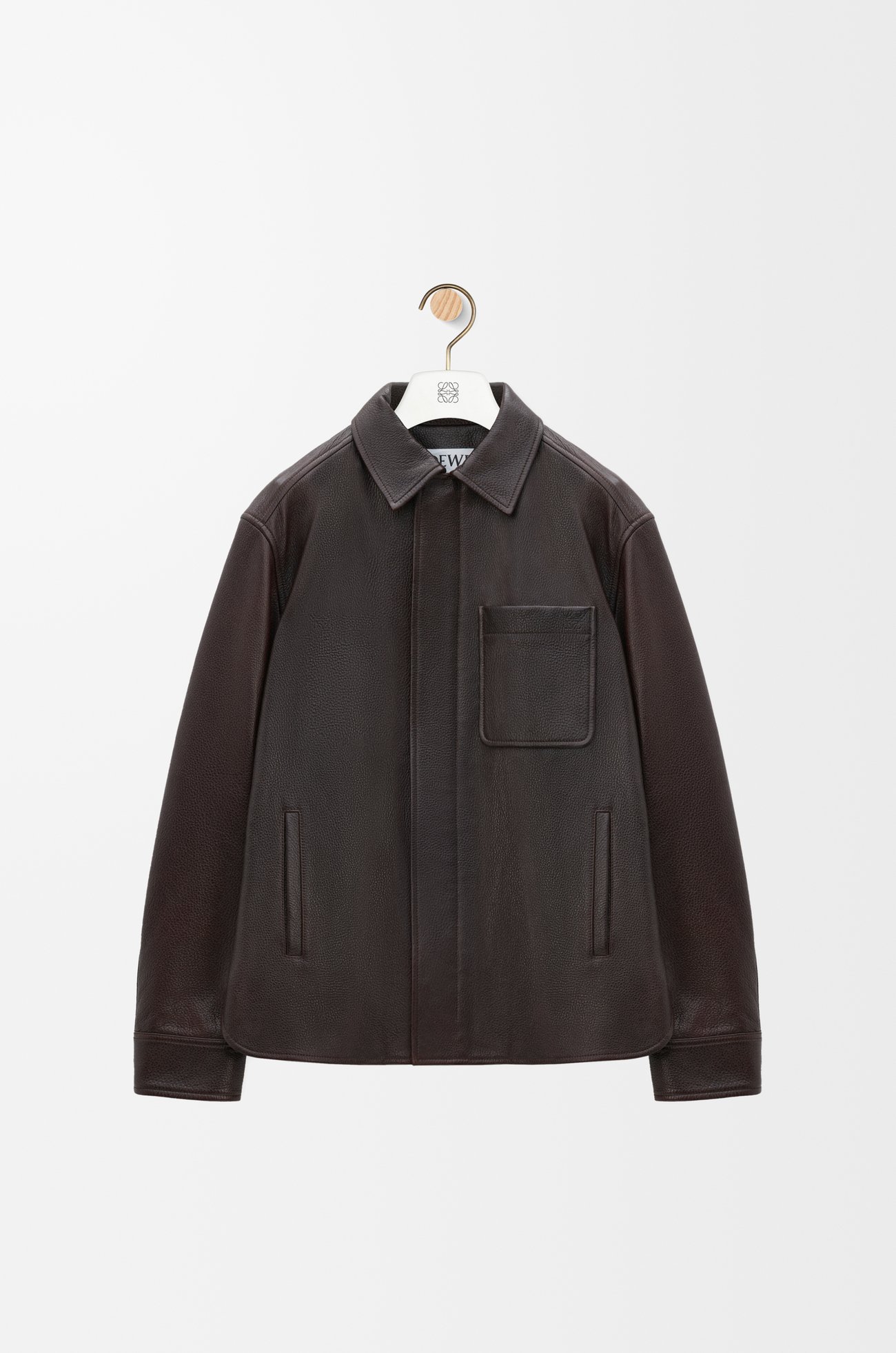 LOEWE Overshirt in deerskin Oxblood