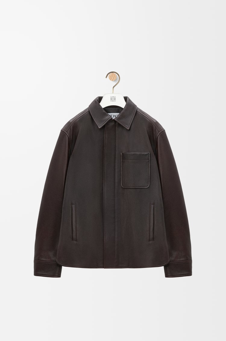 LOEWE Sobrecamisa en piel de ciervo Burgundy Oscuro