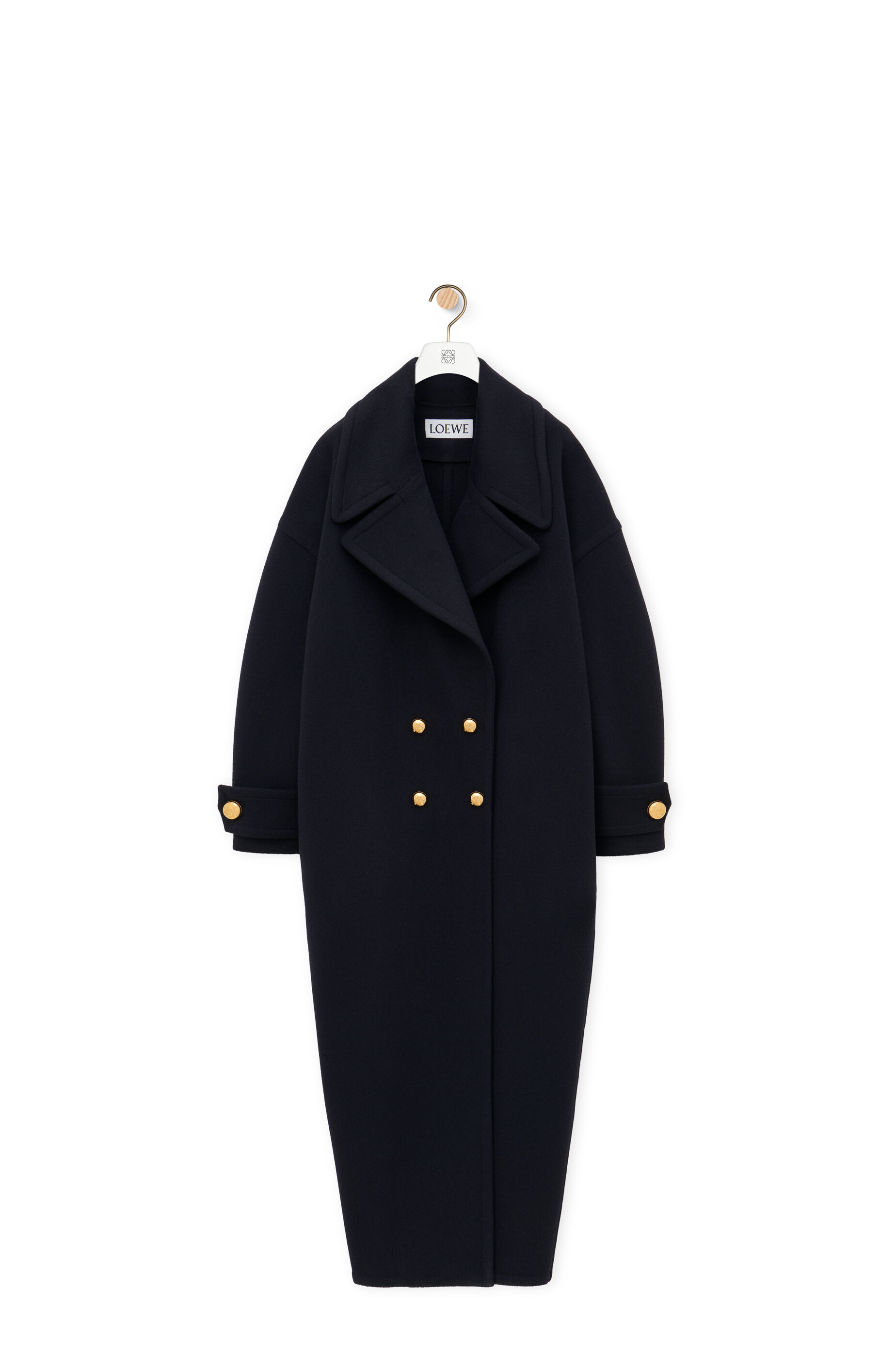 Pebble coat in wool Midnight Blue LOEWE