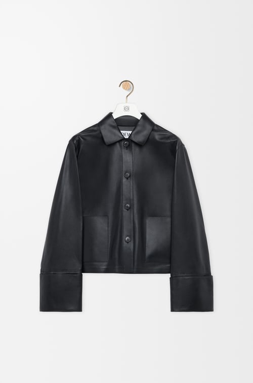 LOEWE Turn-up jacket in nappa lambskin Black