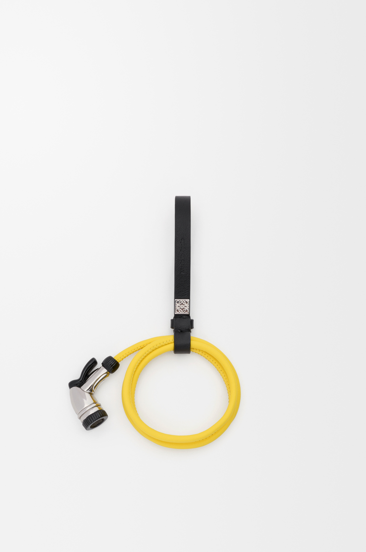 LOEWE Watering hose charm classic calfskin Yellow/Black