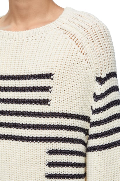 LOEWE Sweater in wool blend 米白色/海軍藍 plp_rd