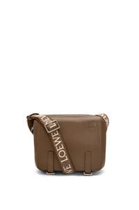 LOEWE XS Military messenger bag in supple smooth calfskin and jacquard 冬季棕