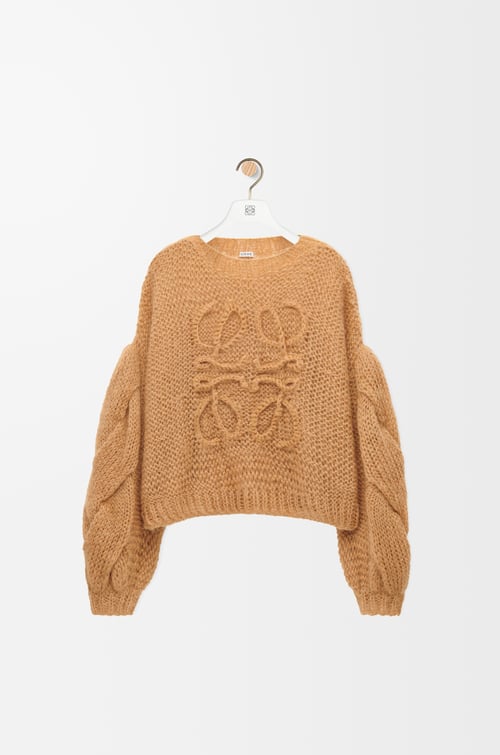 LOEWE Jersey Anagram en mohair Camel Claro
