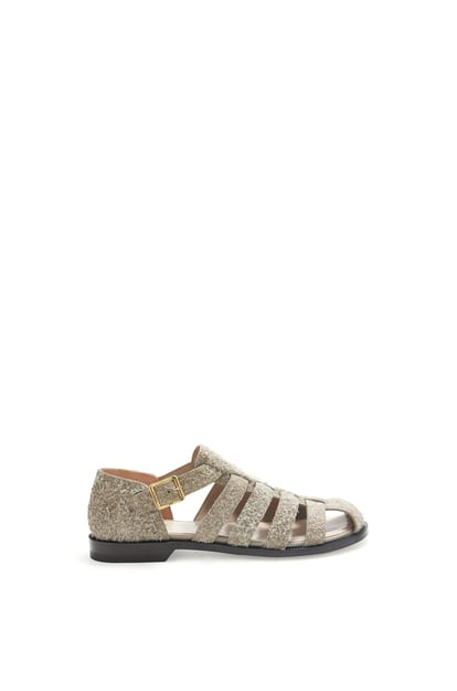 LOEWE Campo sandal in brushed suede Khaki Green plp_rd