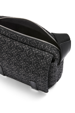 LOEWE XS Military messenger bag in Anagram jacquard and calfskin Anthracite/Black plp_rd