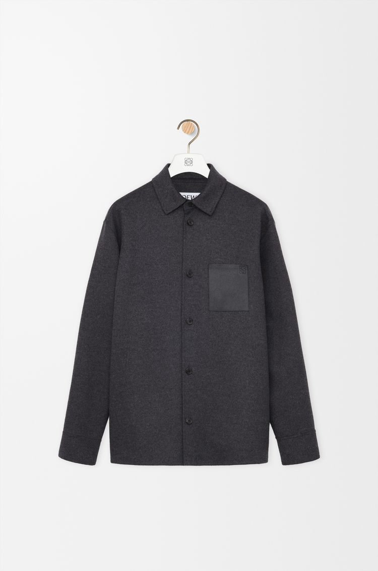 LOEWE Surchemise en laine et cachemire Charbon Chiné