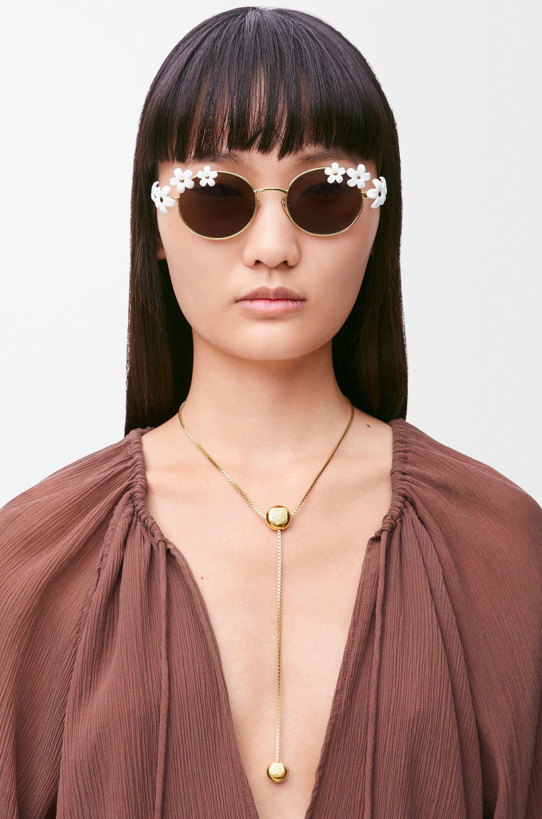 Anagram Pebble necklace in sterling silver Gold - LOEWE 