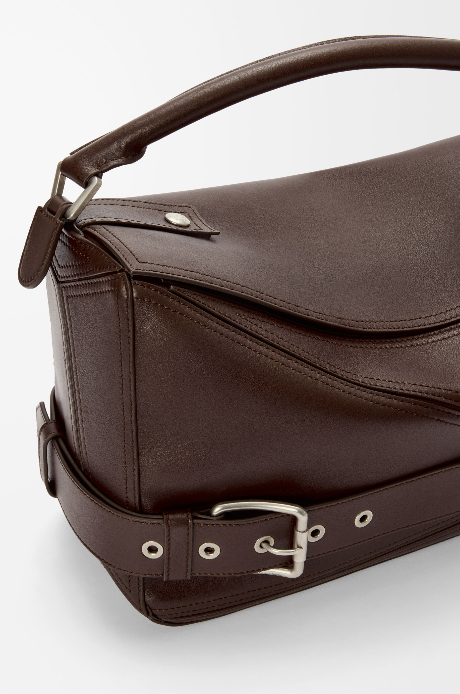Large Puzzle Biker bag in shiny calfskin Brown - LOEWE