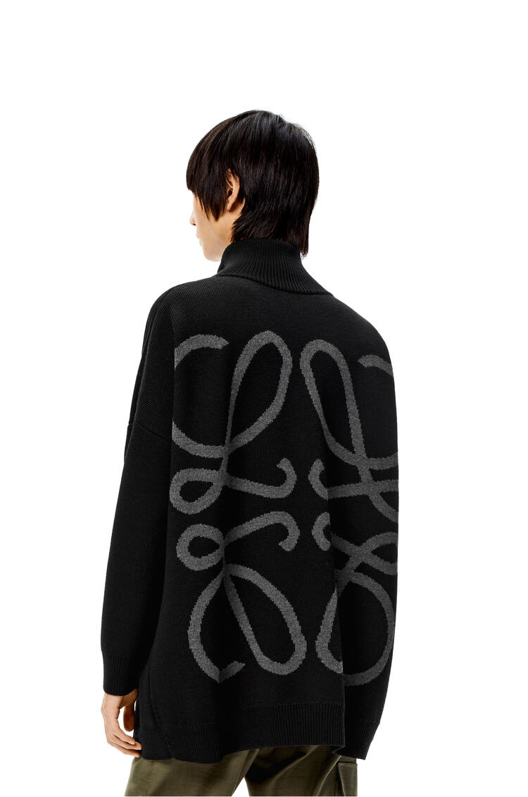LOEWE Anagram zipped pullover in wool Black pdp_rd