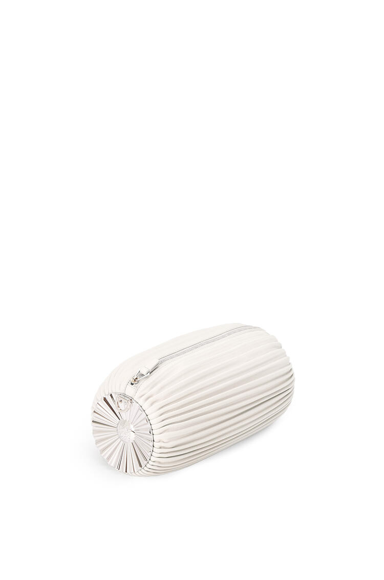 LOEWE Bracelet pouch in pleated nappa with solar metal panel Soft White pdp_rd