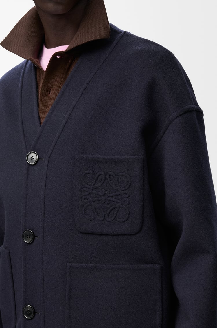 LOEWE Cárdigan en lana y cashmere Azul Marino/Gris