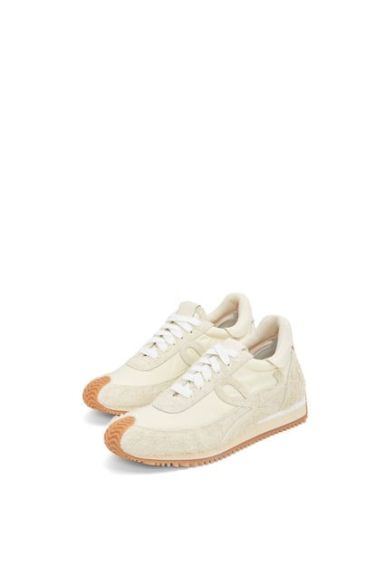 LOEWE Flow Runner in nylon and brushed suede Canvas/Soft White plp_rd