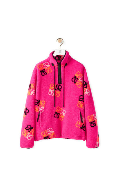 LOEWE Pullover in Anagram jacquard fleece Fluo Pink plp_rd