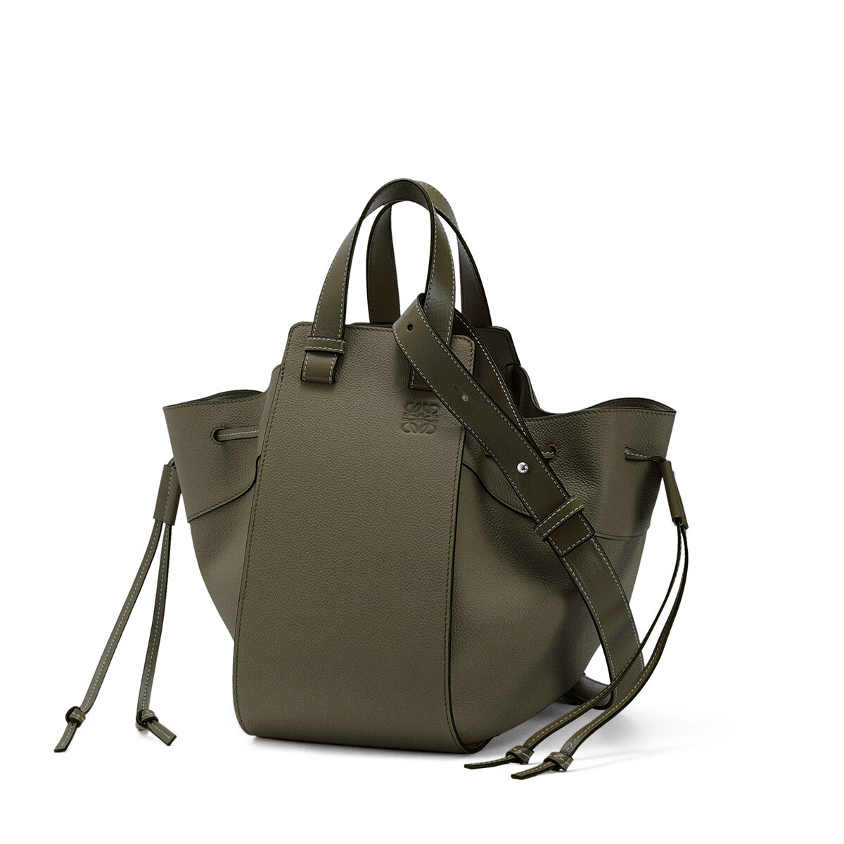 LOEWE Bolso Hammock Drawstring Peque&ntilde;o Verde Kaki front