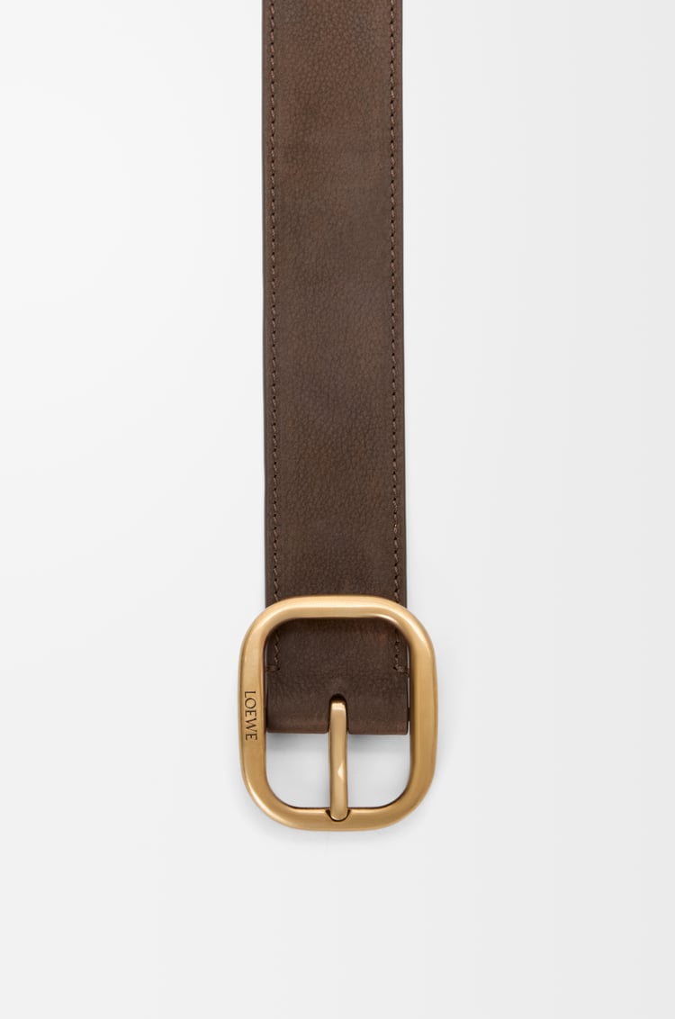 LOEWE Cinturón curvilíneo en nobuck Tundra/Dorado Vintage