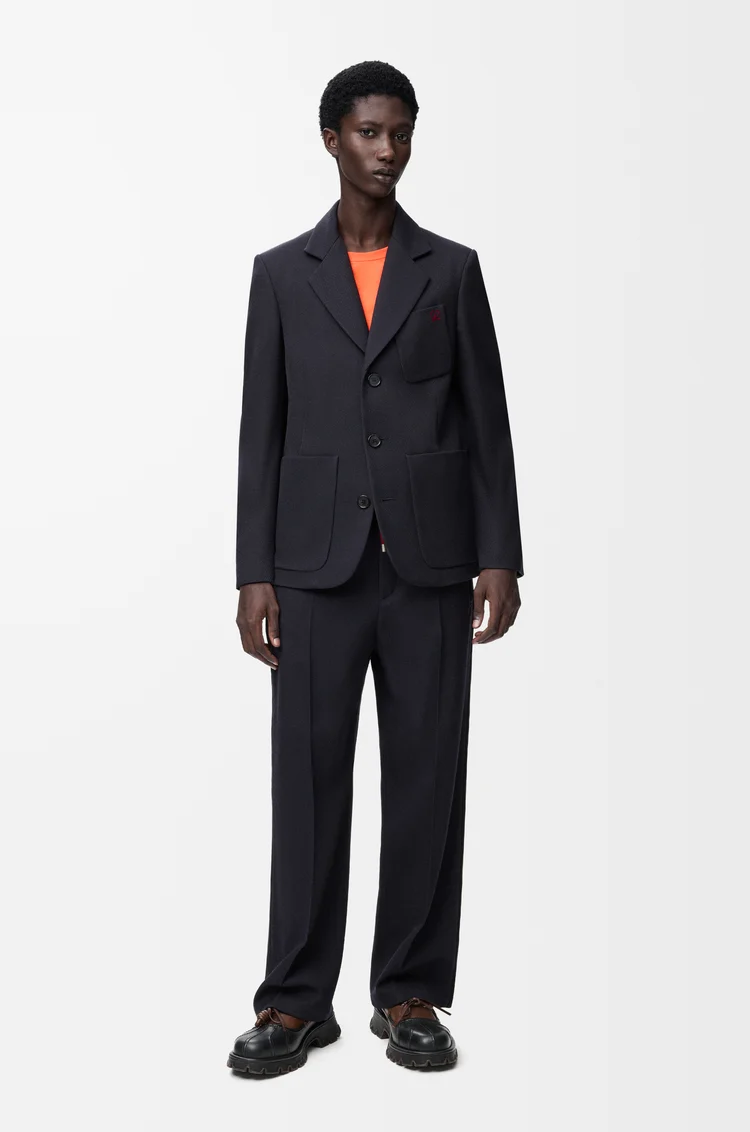 LOEWE Jacket in wool Dark Navy Blue