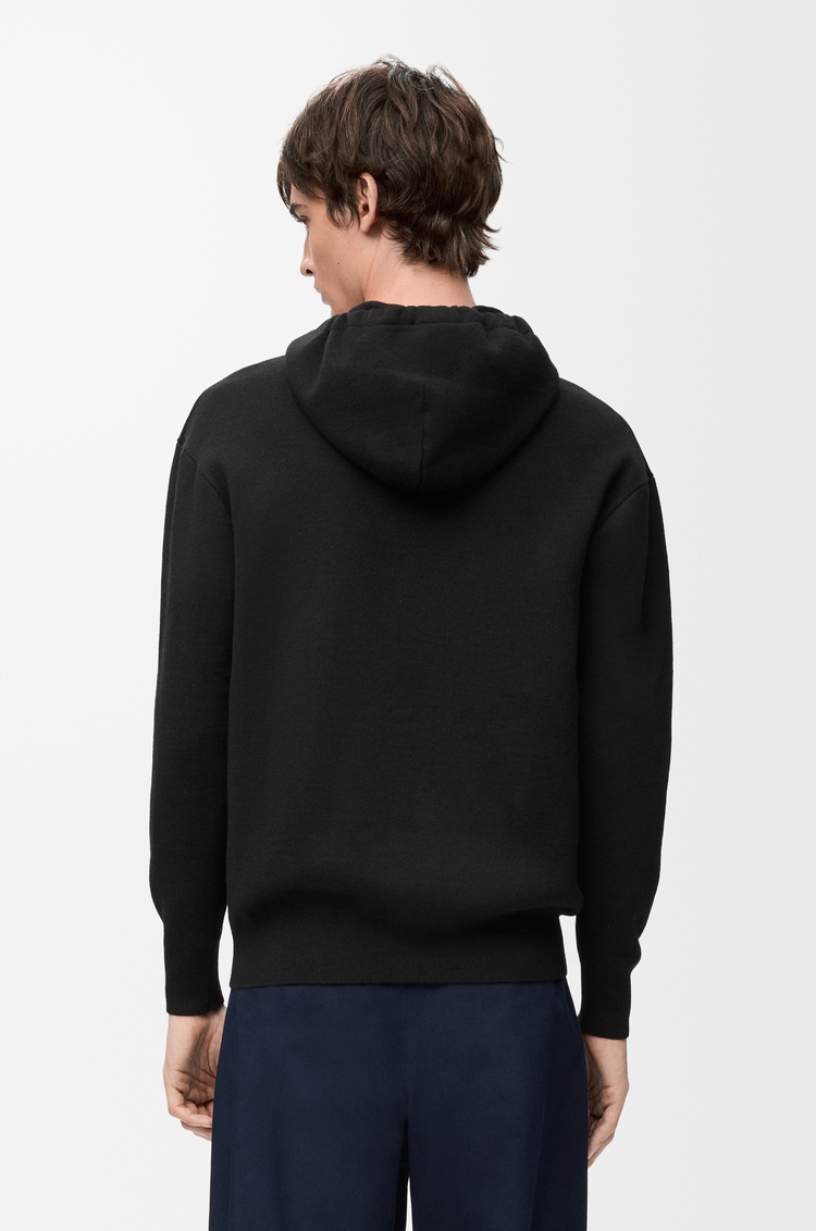 LOEWE Zip-up hoodie in wool Black