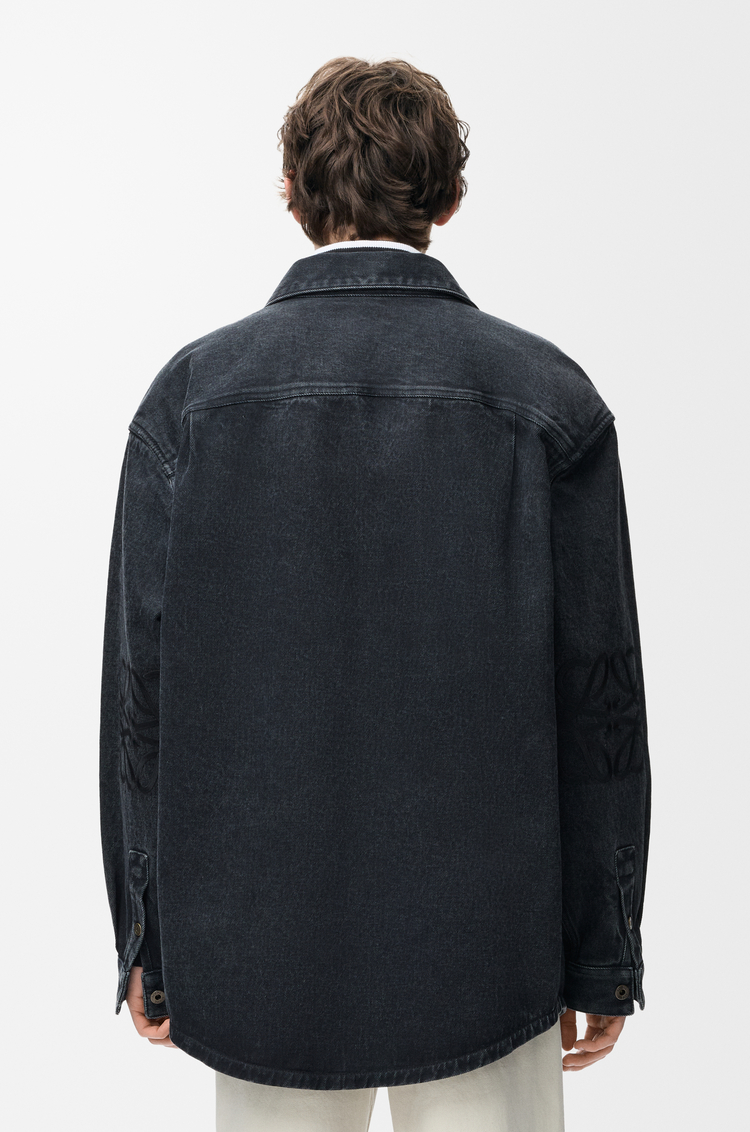 LOEWE Sobrecamisa Anagram en denim Negro