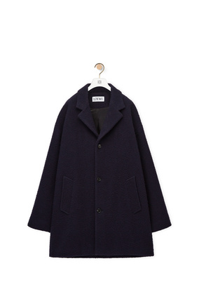 LOEWE Textured coat in wool Navy Blue