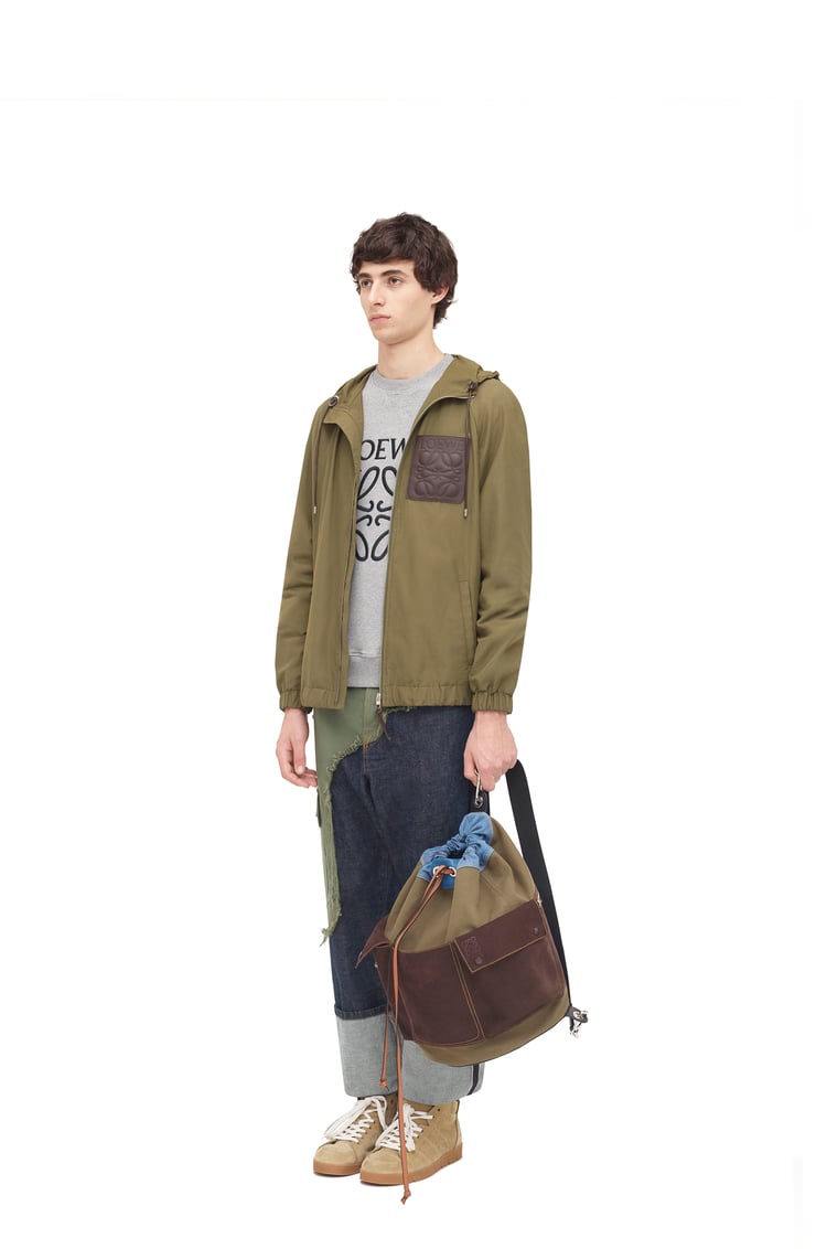 LOEWE ZIP HOOD JACKET Khaki Green