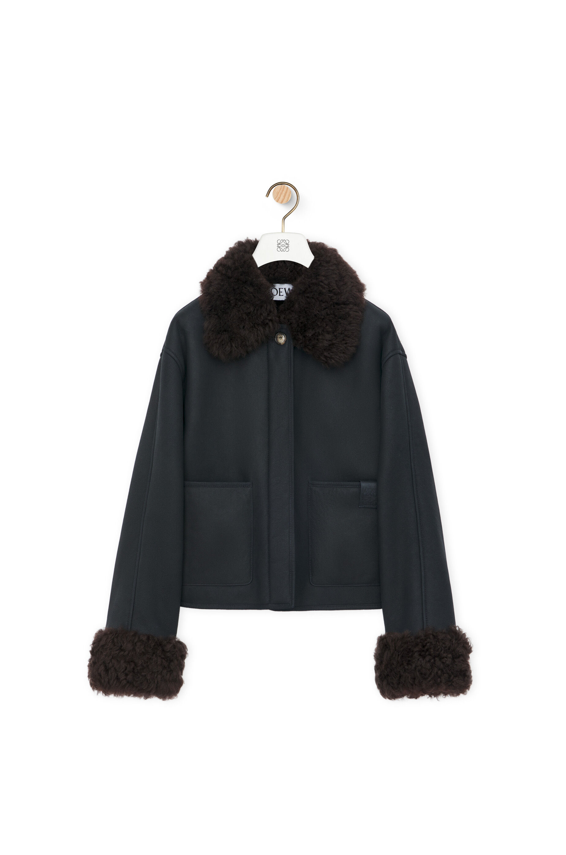 Jacket in shearling Navy Brown LOEWE