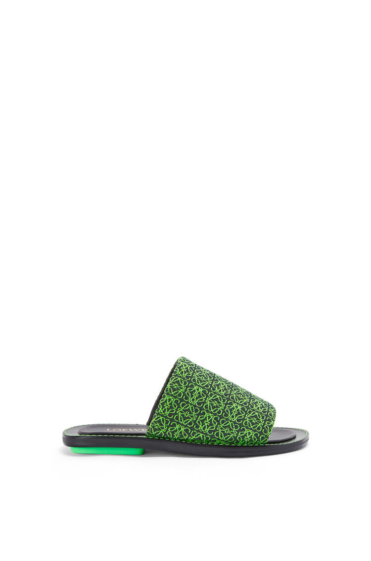 LOEWE Slide in jacquard and calfskin Black/Neon Green pdp_rd