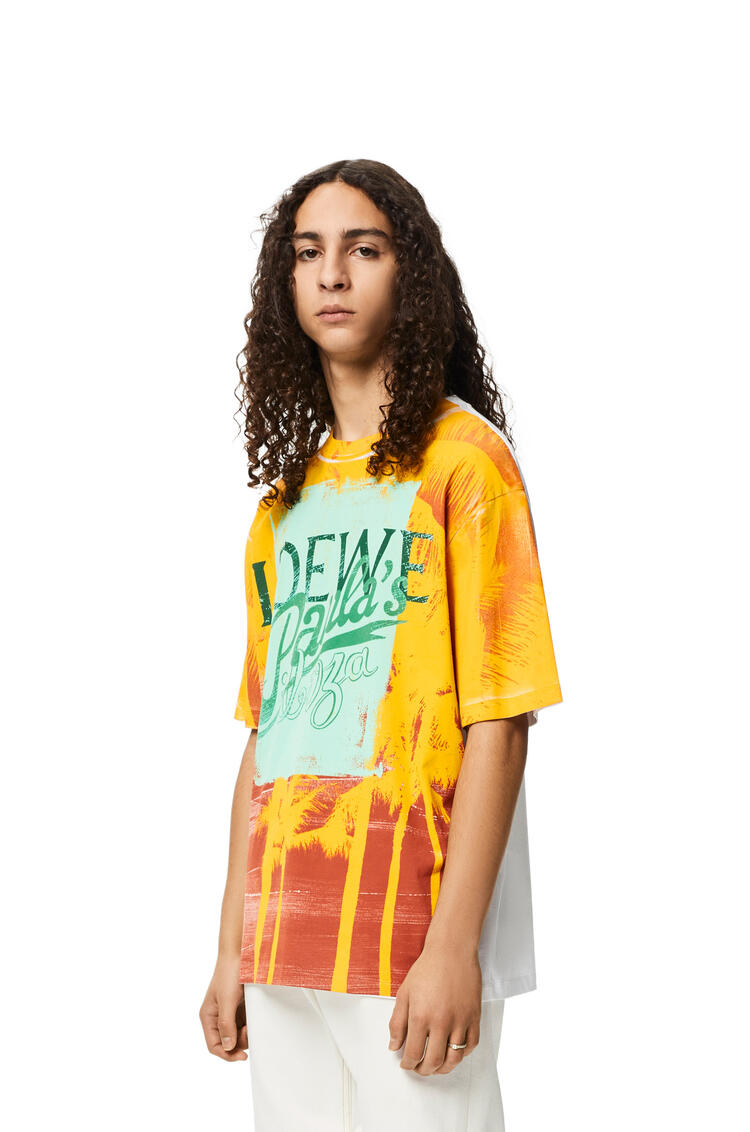LOEWE Palm print T-shirt in cotton Soft White/Multicolour pdp_rd
