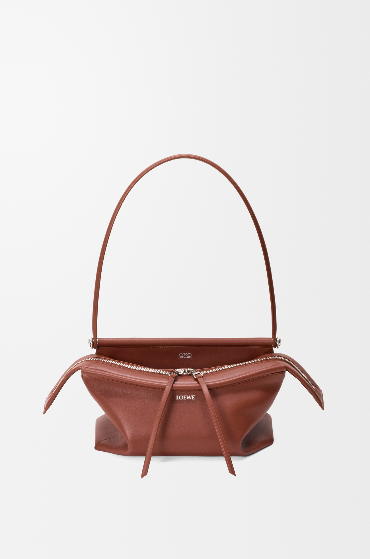 LOEWE Small Whisker bag in glazed calfskin Cognac