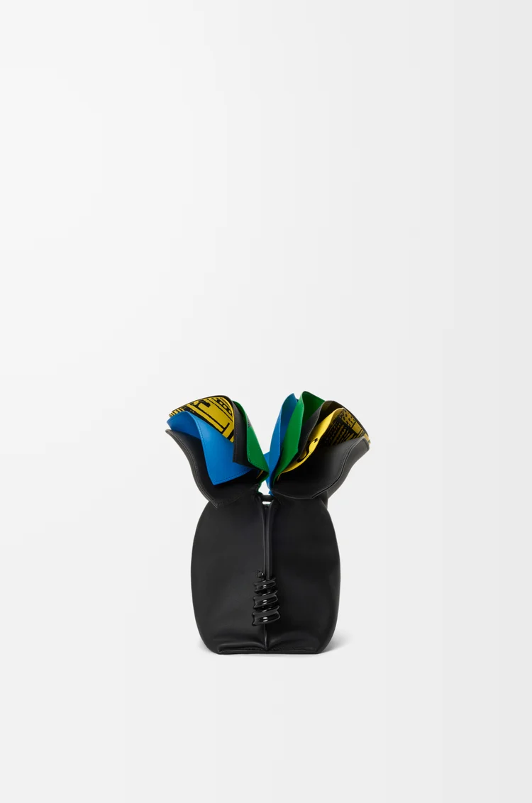 LOEWE Millefeuille Flamenco clutch moyen en cuir de veau nappa Noir