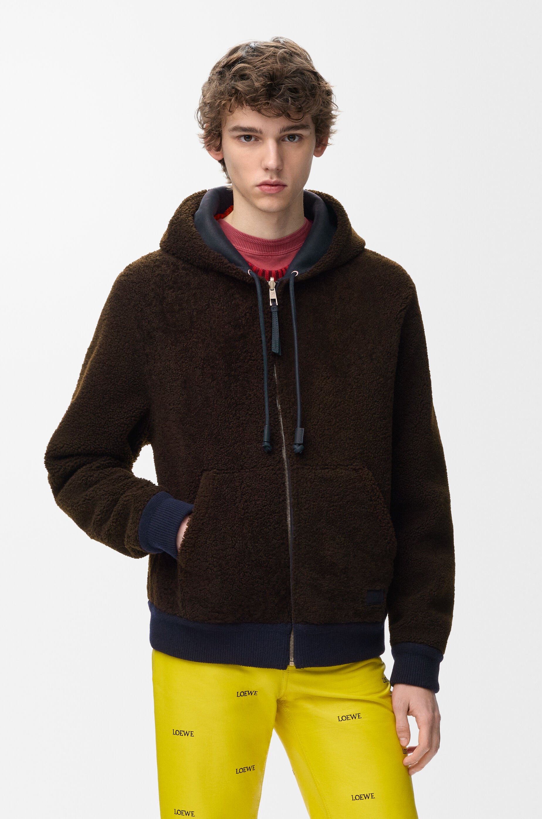 LOEWE フーテッドジャケット サイズ48 フーデッド ジャケット（シアリング） ブルー - ロエベ 日本 公式サイト