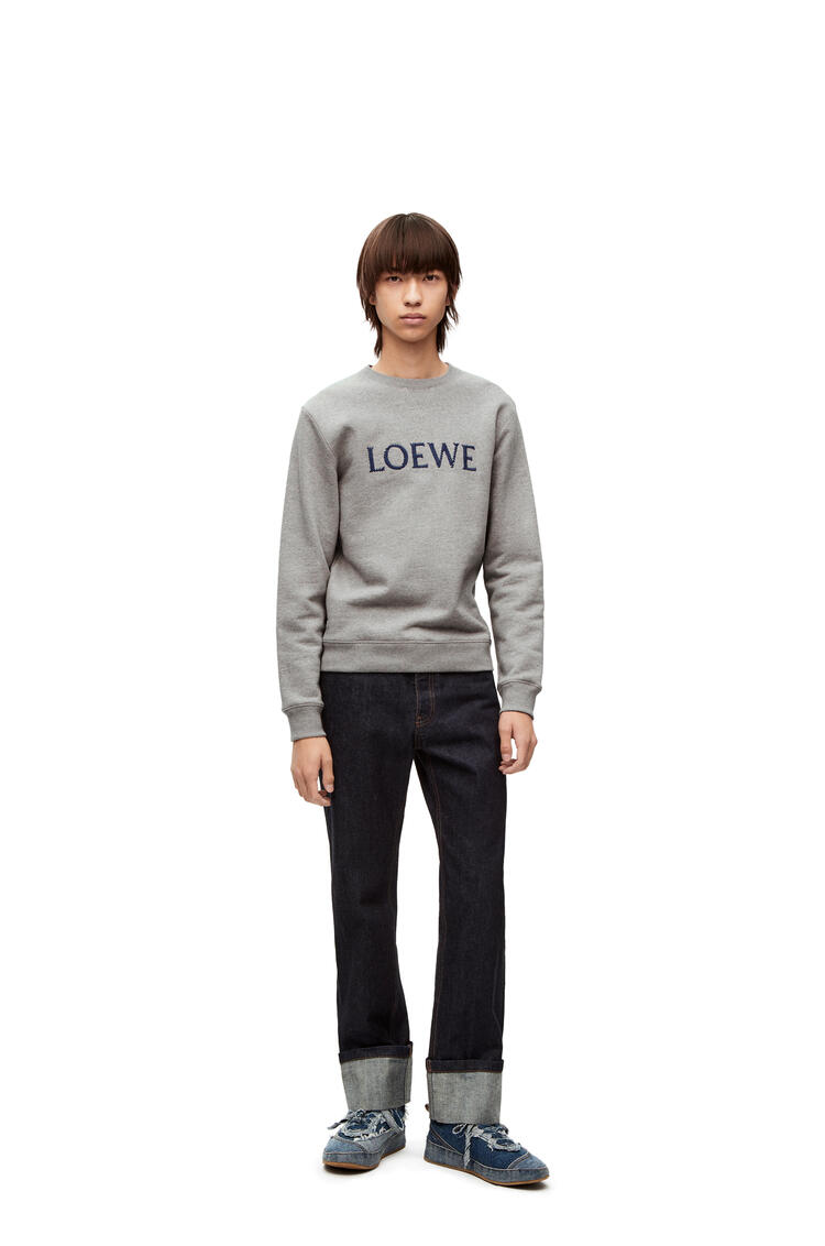 LOEWE Embroidered LOEWE sweatshirt in cotton Grey Melange
