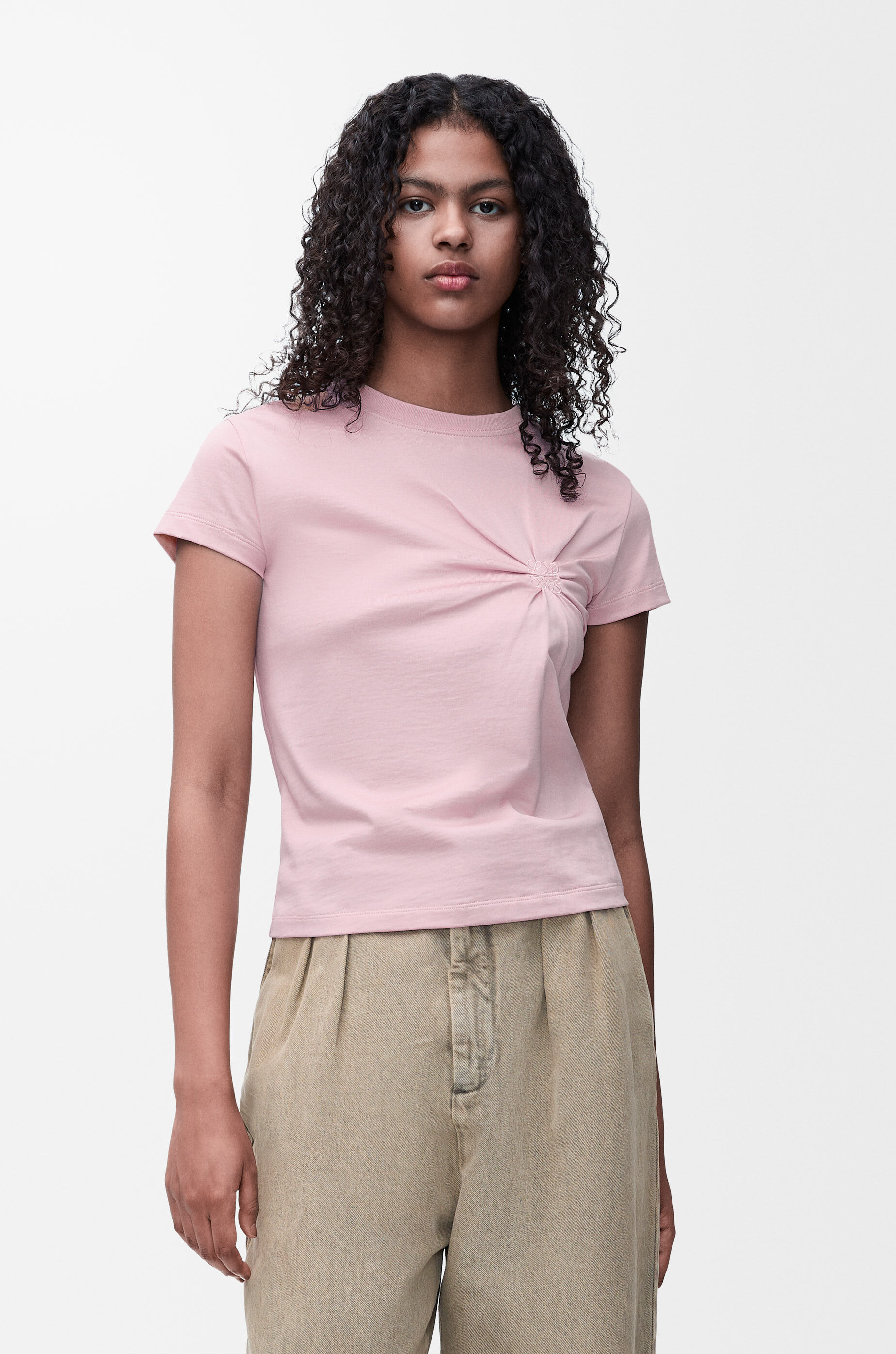 スモールフィット Tシャツ（コットン&レーヨン） ピンク - LOEWE