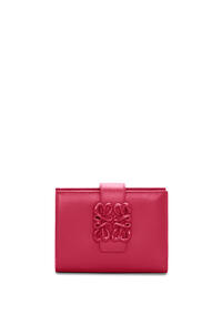LOEWE Inflated Anagram medium wallet in satin calfskin Ruby Red Glaze