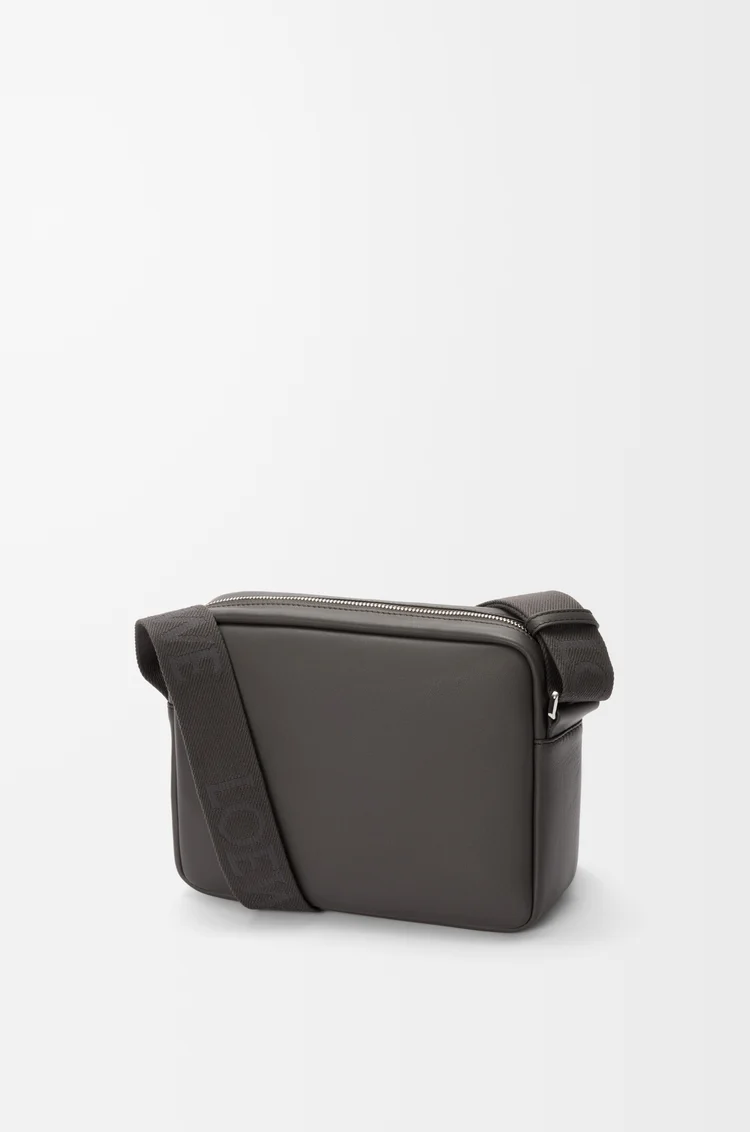 LOEWE Medium Pebble messenger bag in smooth calfskin Dark Grey