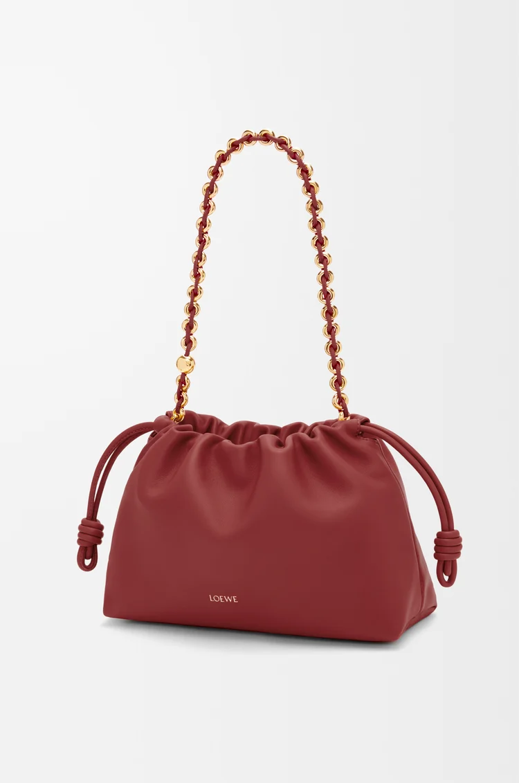 LOEWE Bolso Flamenco purse mediano en piel napa de cordero Rojo Tostado
