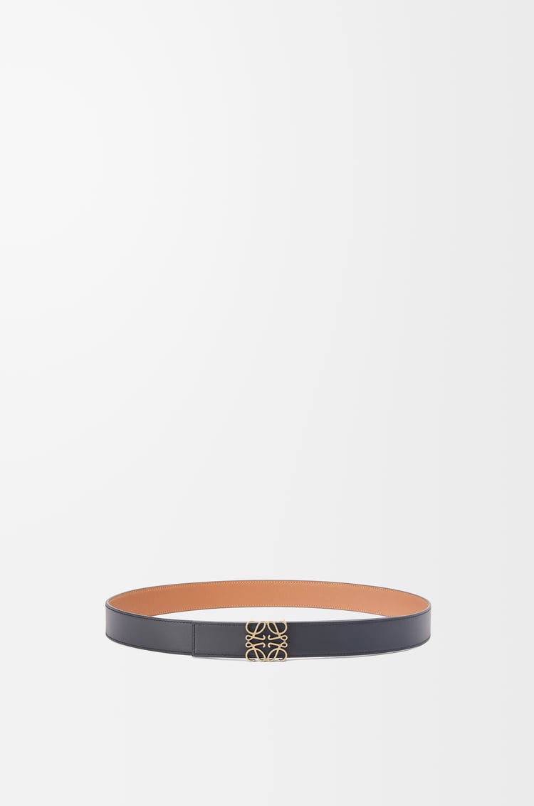 LOEWE Cinturón Anagram reversible en piel de ternera graneada y piel lisa Bronceado/Negro/Oro Viejo