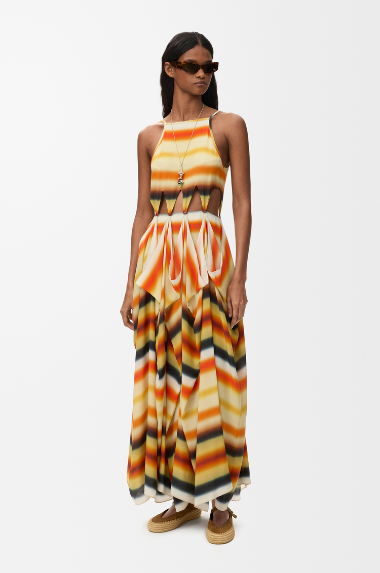 LOEWE 丝绸连衣裙 橙色/多色