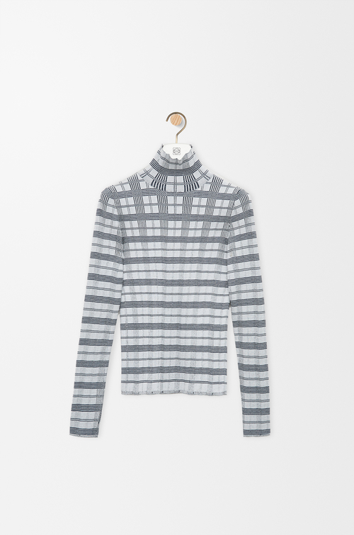 LOEWE Top en mezcla de viscosa Blanco/Azul Marino